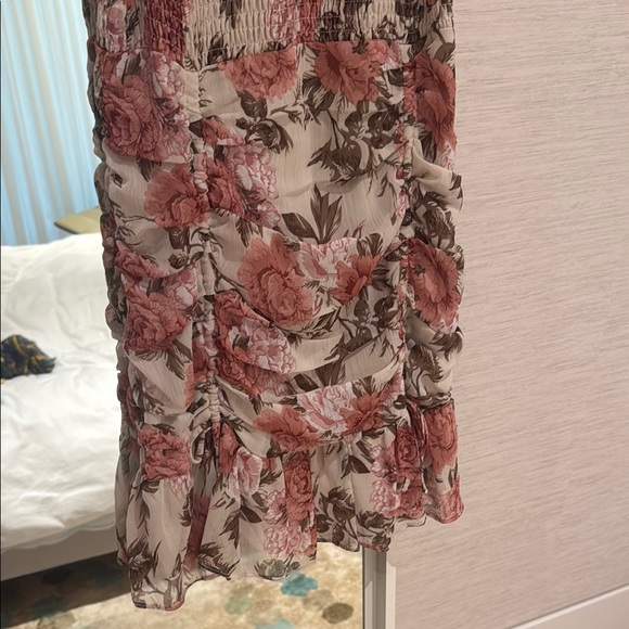 Red and Pink Ruched Ruffled Mini Slip Dress - Picture 3 of 5